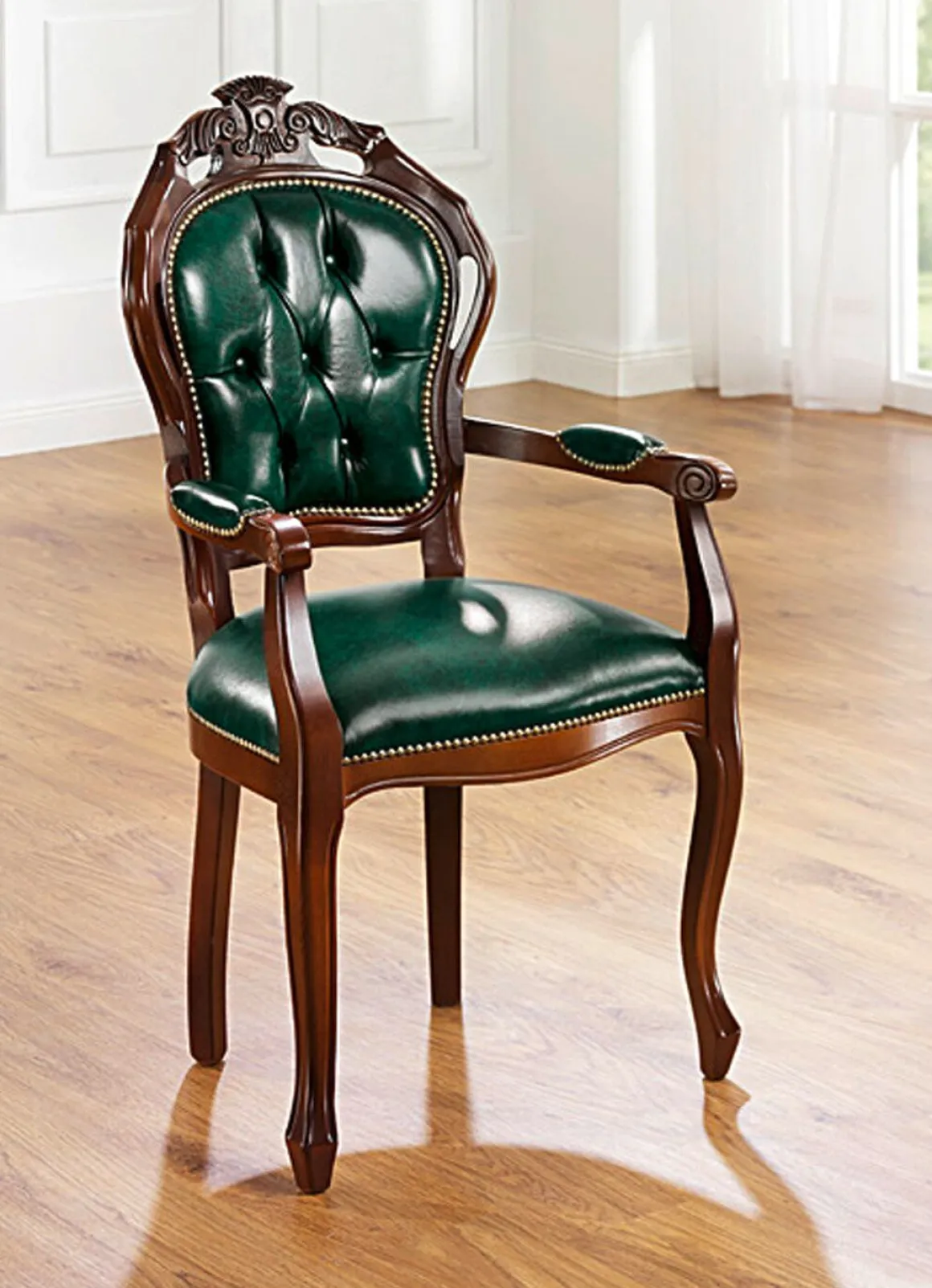 Esszimmer-Stühle und Sessel mit Lederbezug