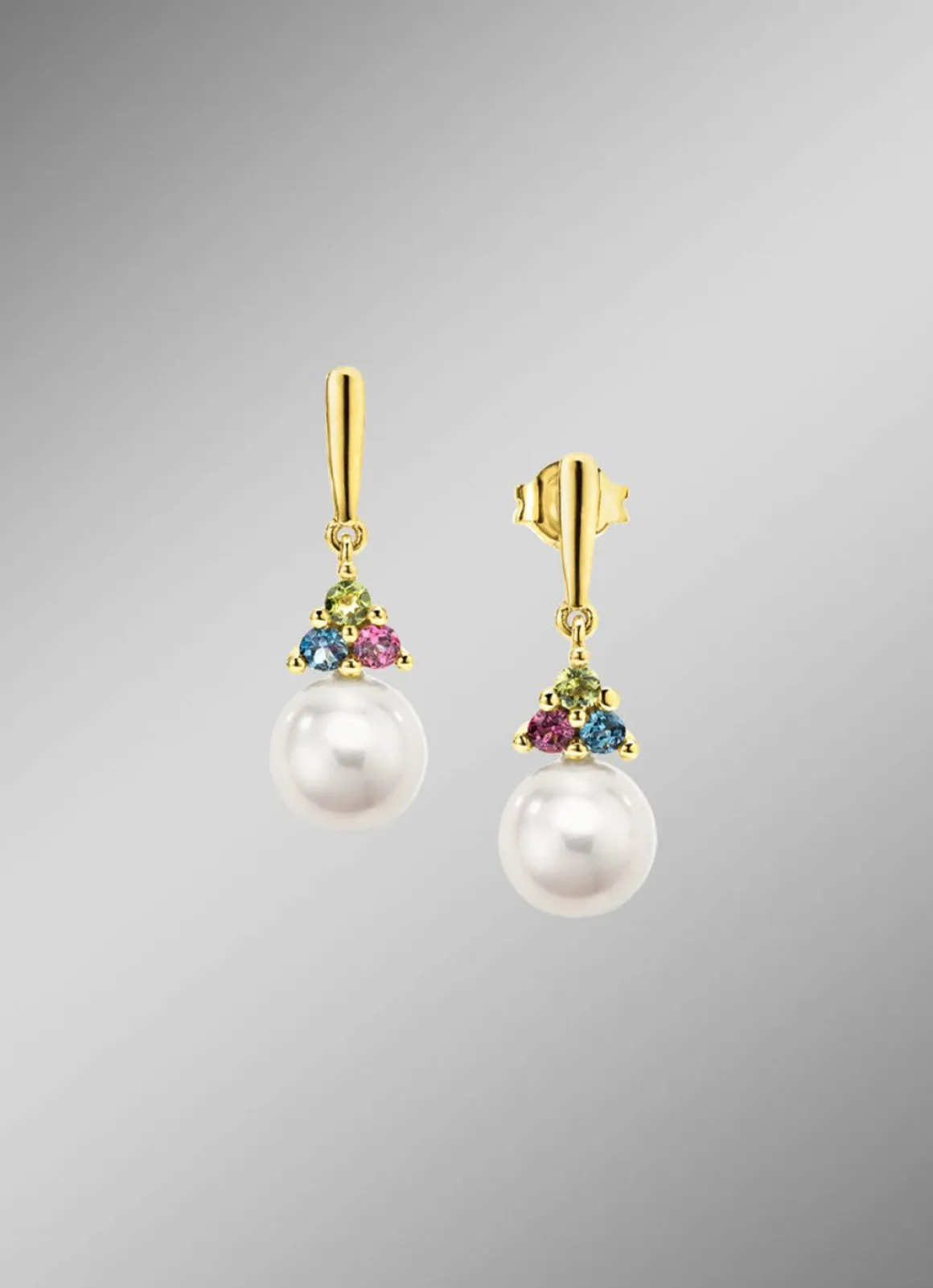 Exquisite Eleganz Ohrstecker mit Süßwasser-Zuchtperlen und Edelsteinen