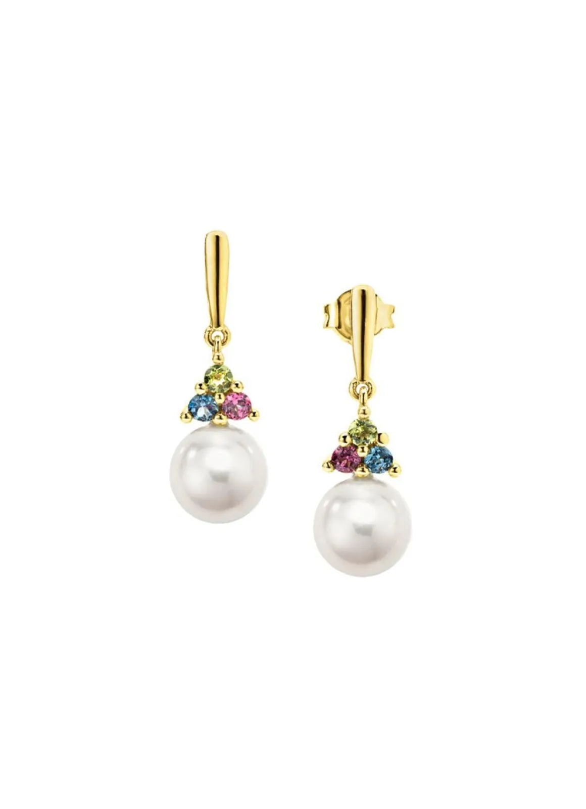 Exquisite Eleganz Ohrstecker mit Süßwasser-Zuchtperlen und Edelsteinen