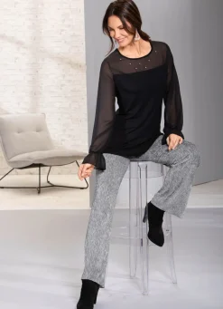 Exzellentes Shirt mit Chiffon-Verarbeitung