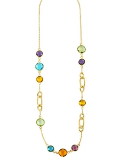 Farbenfrohe Eleganz: Halskette mit Quarzen