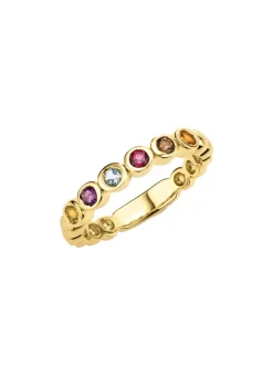 Farbenfroher Memoire-Ring aus hochwertigem Gold