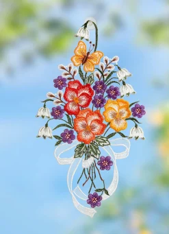 Fensterbild mit Blumen-Motiv