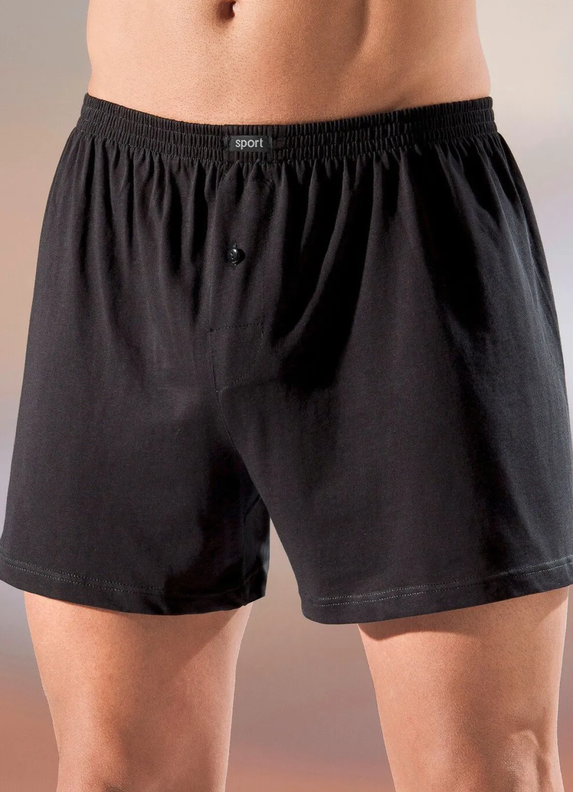 Fünferpack Boxershorts aus BIO-Baumwolle mit Eingriff, uni und meliert