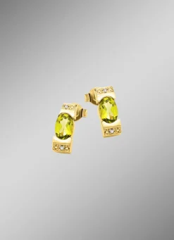 Frische trifft Eleganz – Ohrstecker mit Peridot und Diamanten