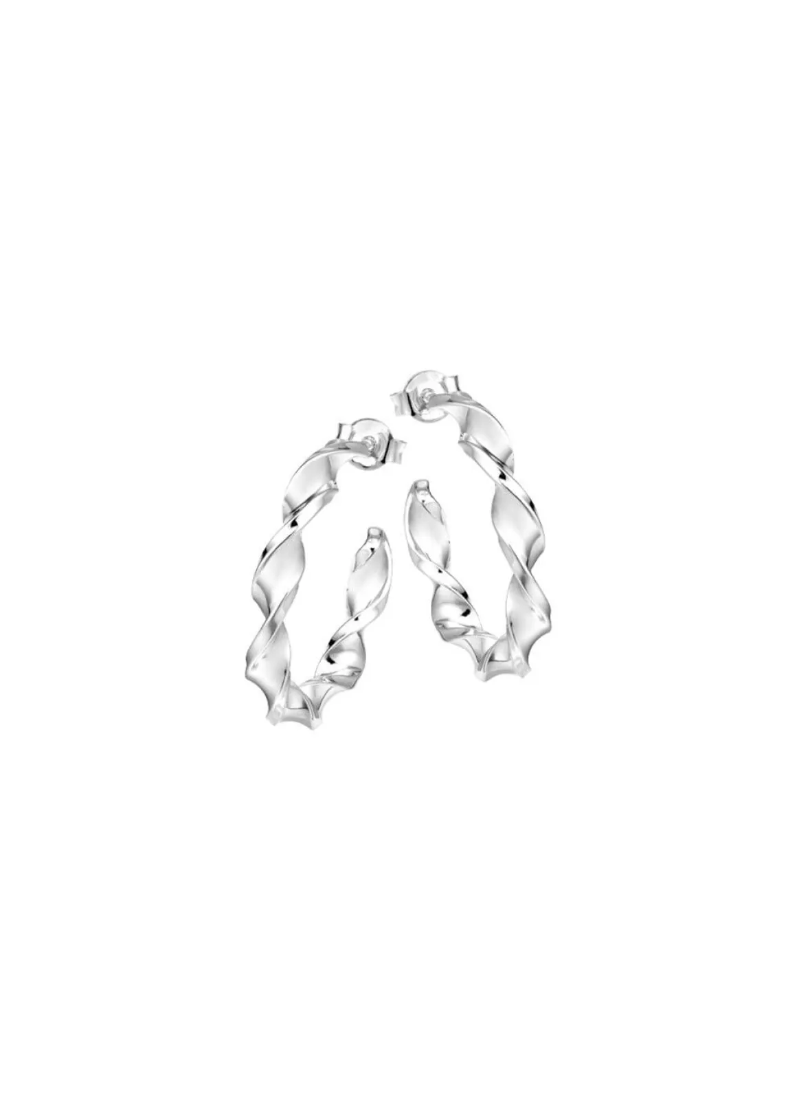 Gedrehte Creolen in edlem Silber 925/- fein