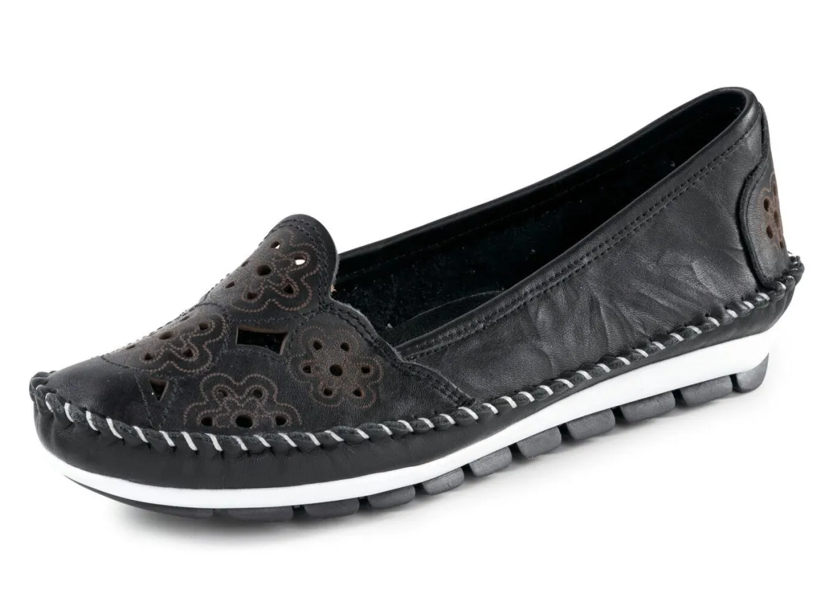 Gemini, leichte Damen-Slipper, Weite G, mit herausnehmbarem Fußbett