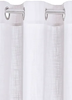 Halbtransparente Übergardine in Leinenoptik