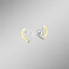 Herz-Ohrstecker in Bicolor mit synth. Zirkonia
