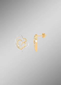 Herz-Ohrstecker mit 68 Diamanten