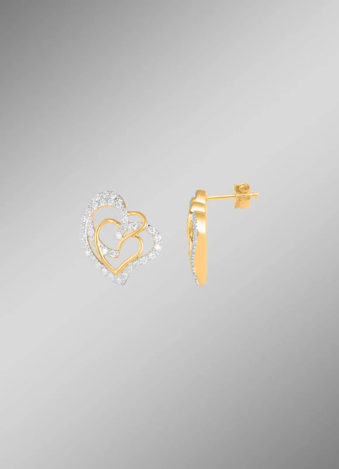 Herz-Ohrstecker mit 68 Diamanten