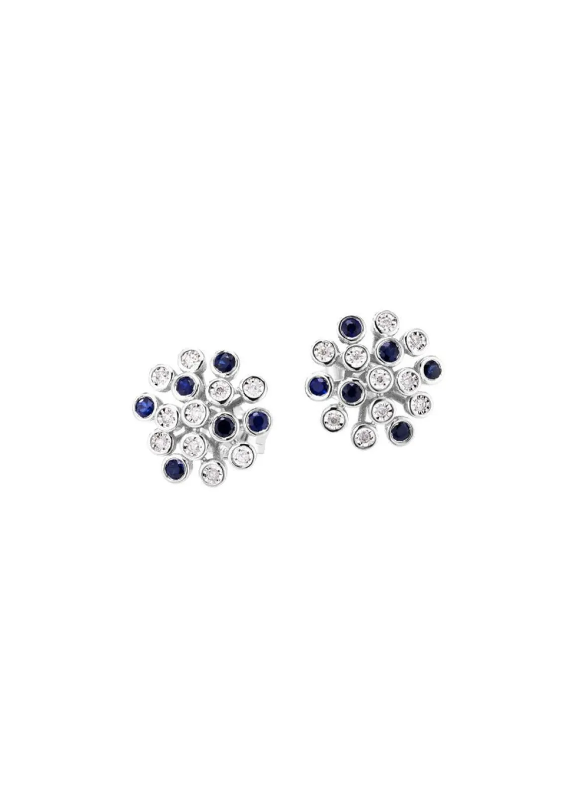 Hochwertige Ohrstecker mit Safir und Brillanten