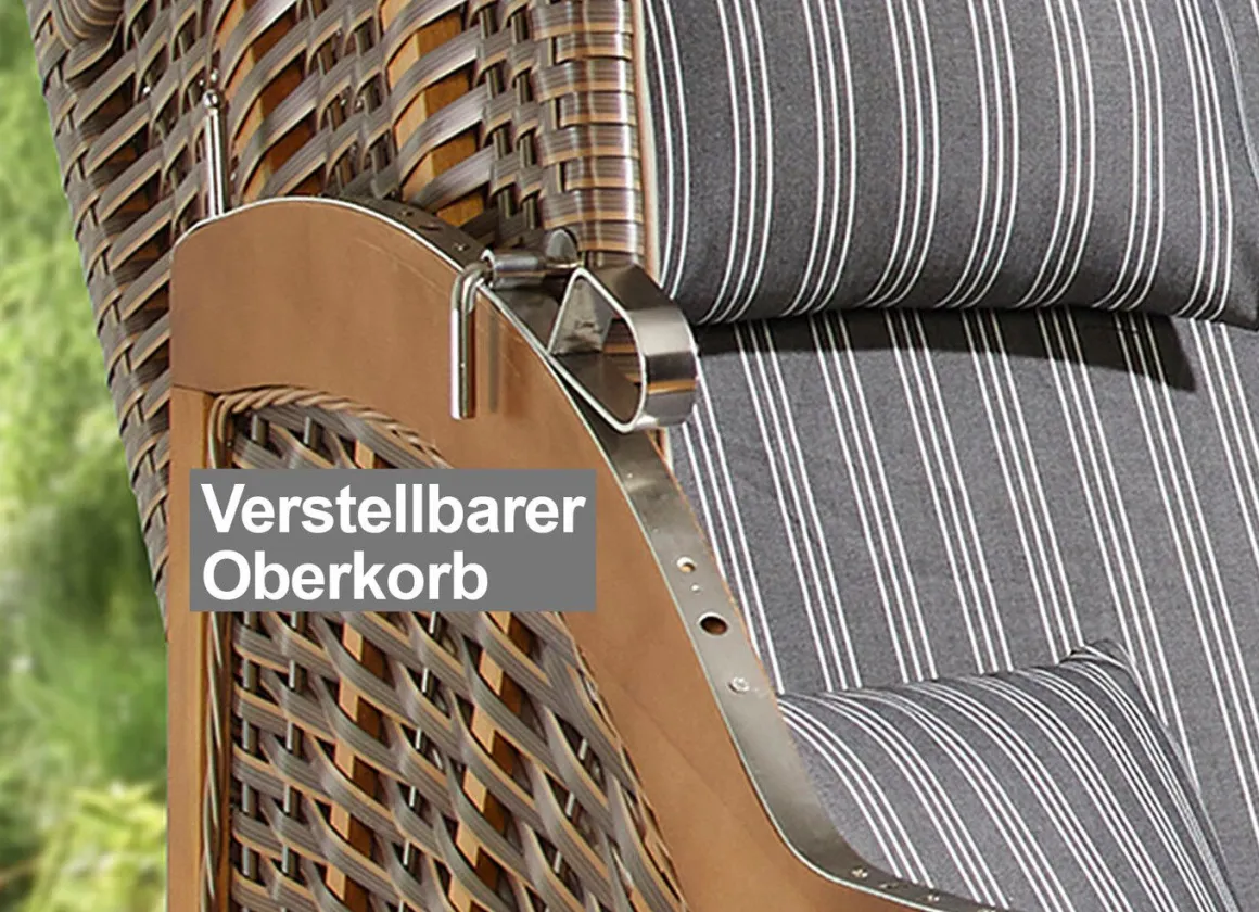 Hochwertiger Strandkorb Flair aus Pinienholz