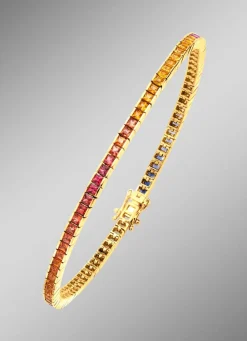Hochwertiges Armband mit echten Safiren in Multicolor