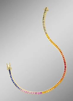 Hochwertiges Armband mit echten Safiren in Multicolor