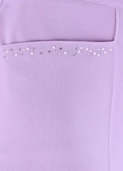Hose mit funkelndem Perlen- und Glitzersteinchenbesatz
