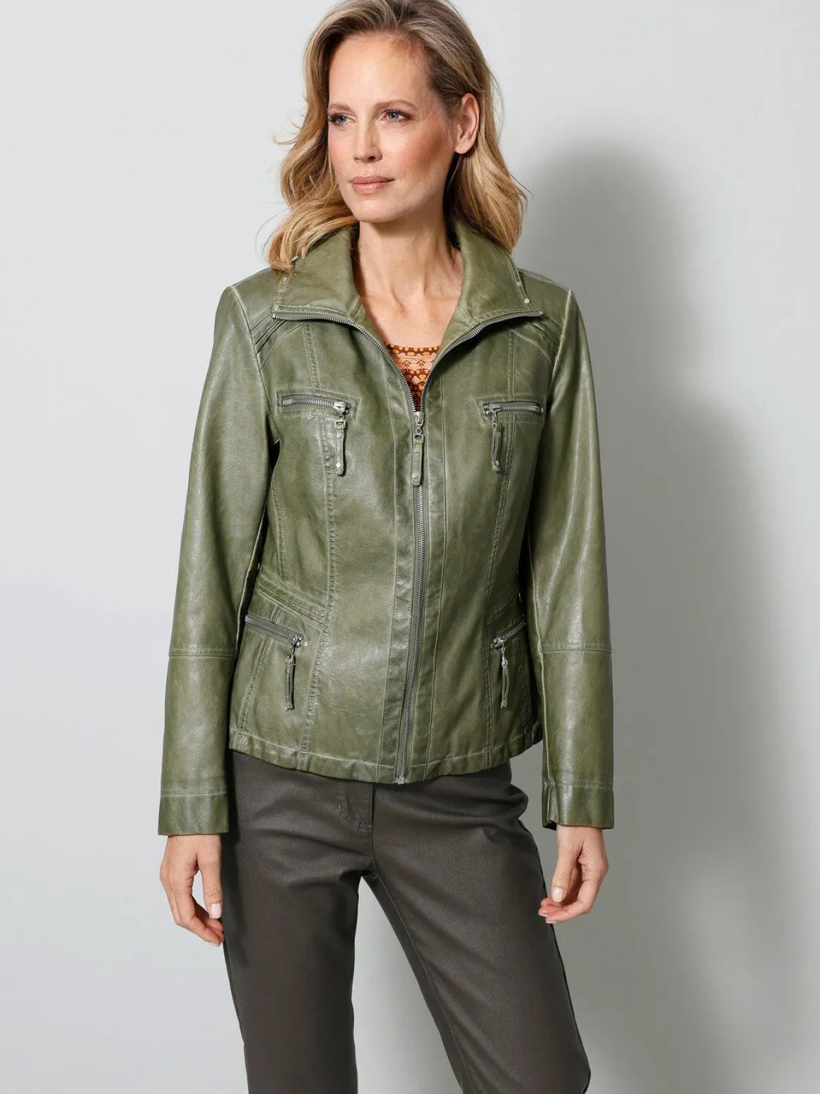 Jacke aus Lederimitat