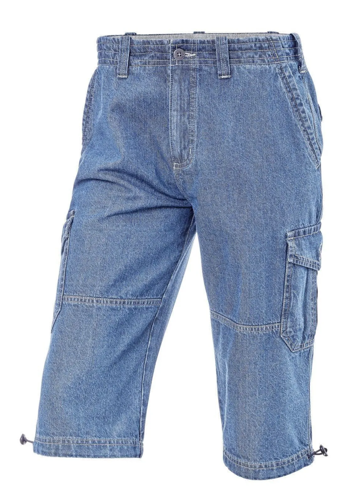 Jeans-Bermudas mit Cargotaschen in 3 Farben