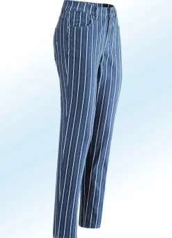 Jeans in aparter Streifendessinierung