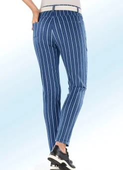 Jeans in aparter Streifendessinierung