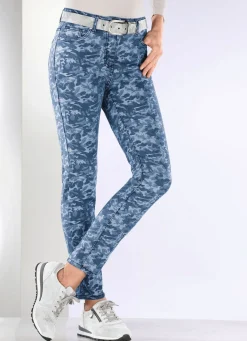 Jeans mit Camouflage-Dessinierung