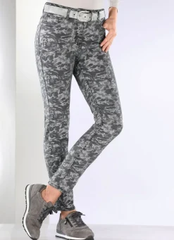 Jeans mit Camouflage-Dessinierung