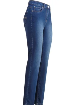 Jeans mit schönen Stickereien und funkelnden Strassteinen