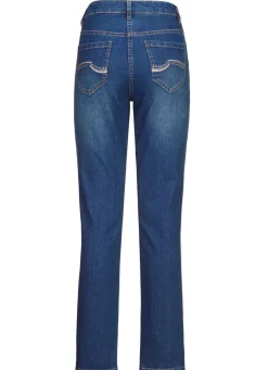 Jeans mit schönen Stickereien und funkelnden Strassteinen