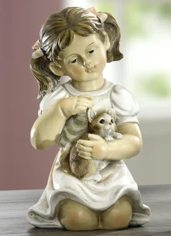 Kinder mit Haustier von Hand bemalt