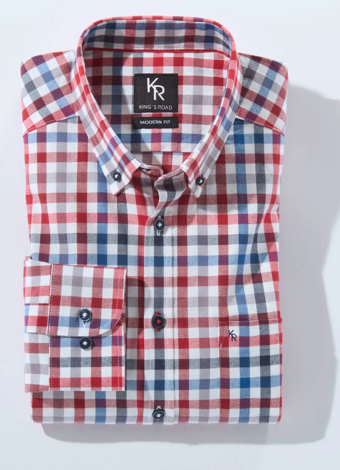 "King's Road"-Hemd mit Button-Down-Kragen in 4 Farben