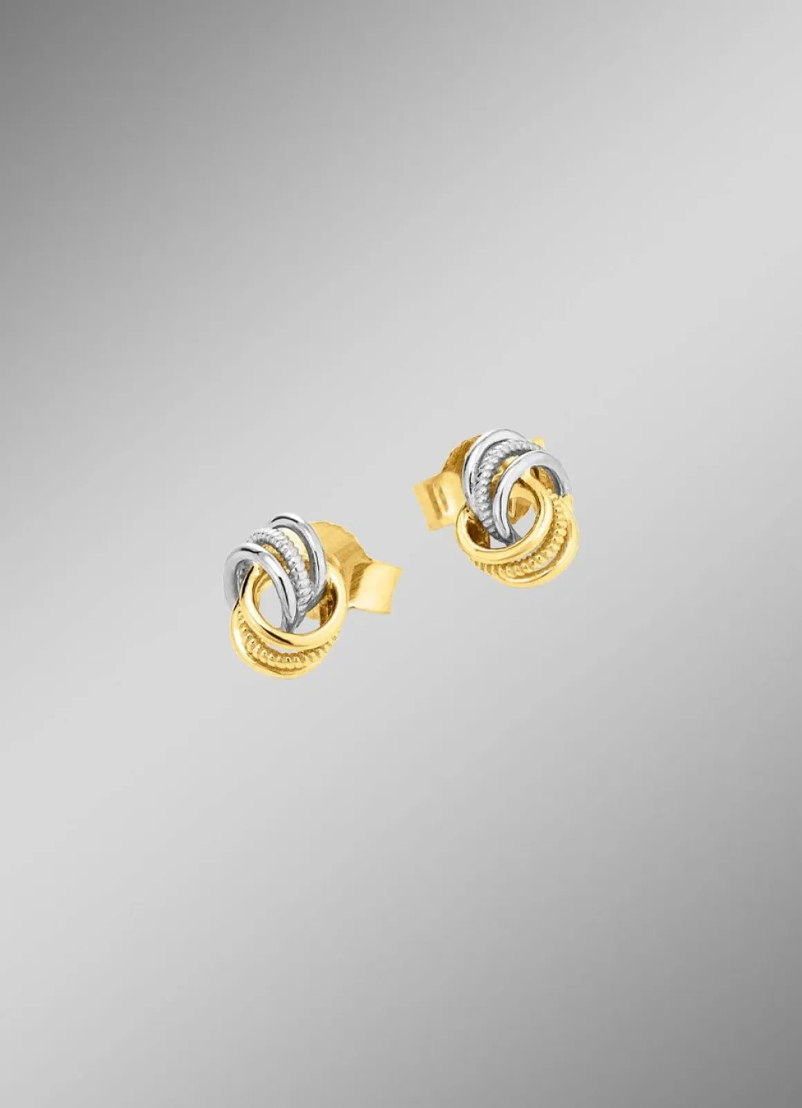 Klassische Knoten-Ohrstecker in Bicolor