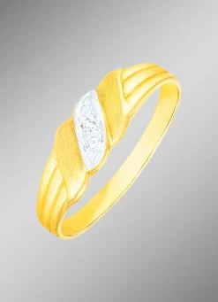 Klassischer Damenring in Bicolor mit Diamant