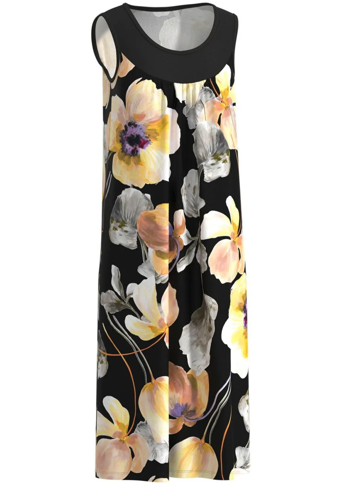 Kleid mit farbbrillantem Druckdessin