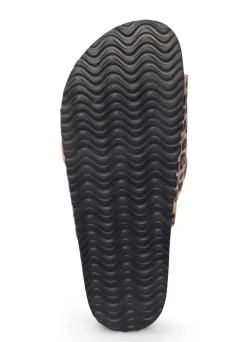 Klett-Pantolette in Leder-Optik