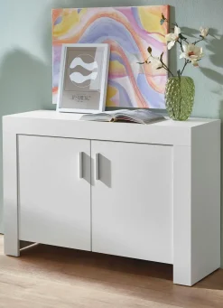 Kommode mit Griffen in Aluminium-Optik