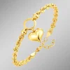 Kordel-Armband mit Herz-Anhänger