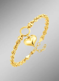 Kordel-Armband mit Herz-Anhänger