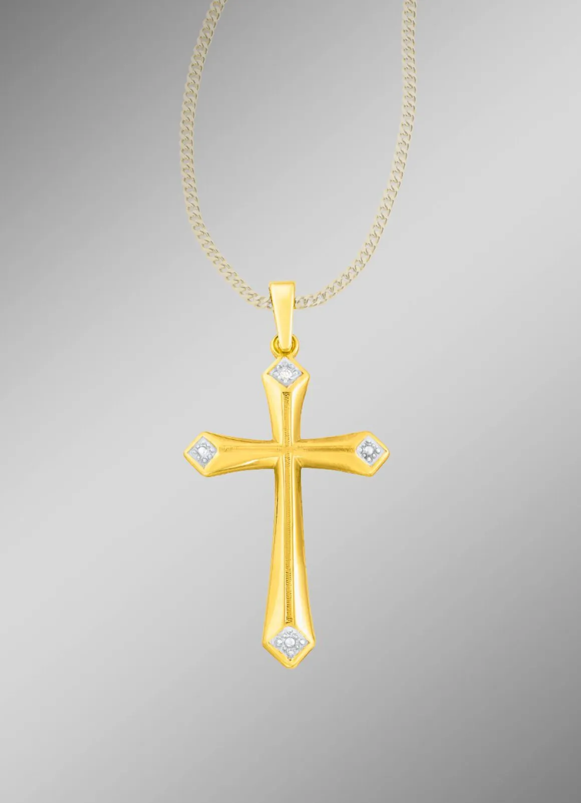 Kreuz-Anhänger mit Diamant