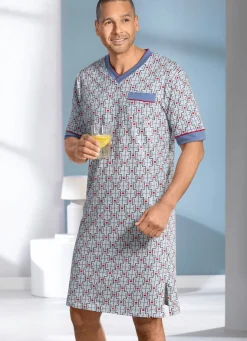 Kurzarm-Nachthemd mit V-Ausschnitt