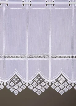 Kurzstore mit edler Macramé-Spitze und Stangendurchzug