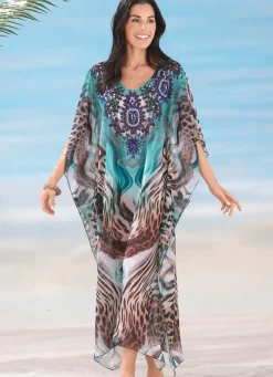 Laurina Kaftan mit Schmucksteinchen