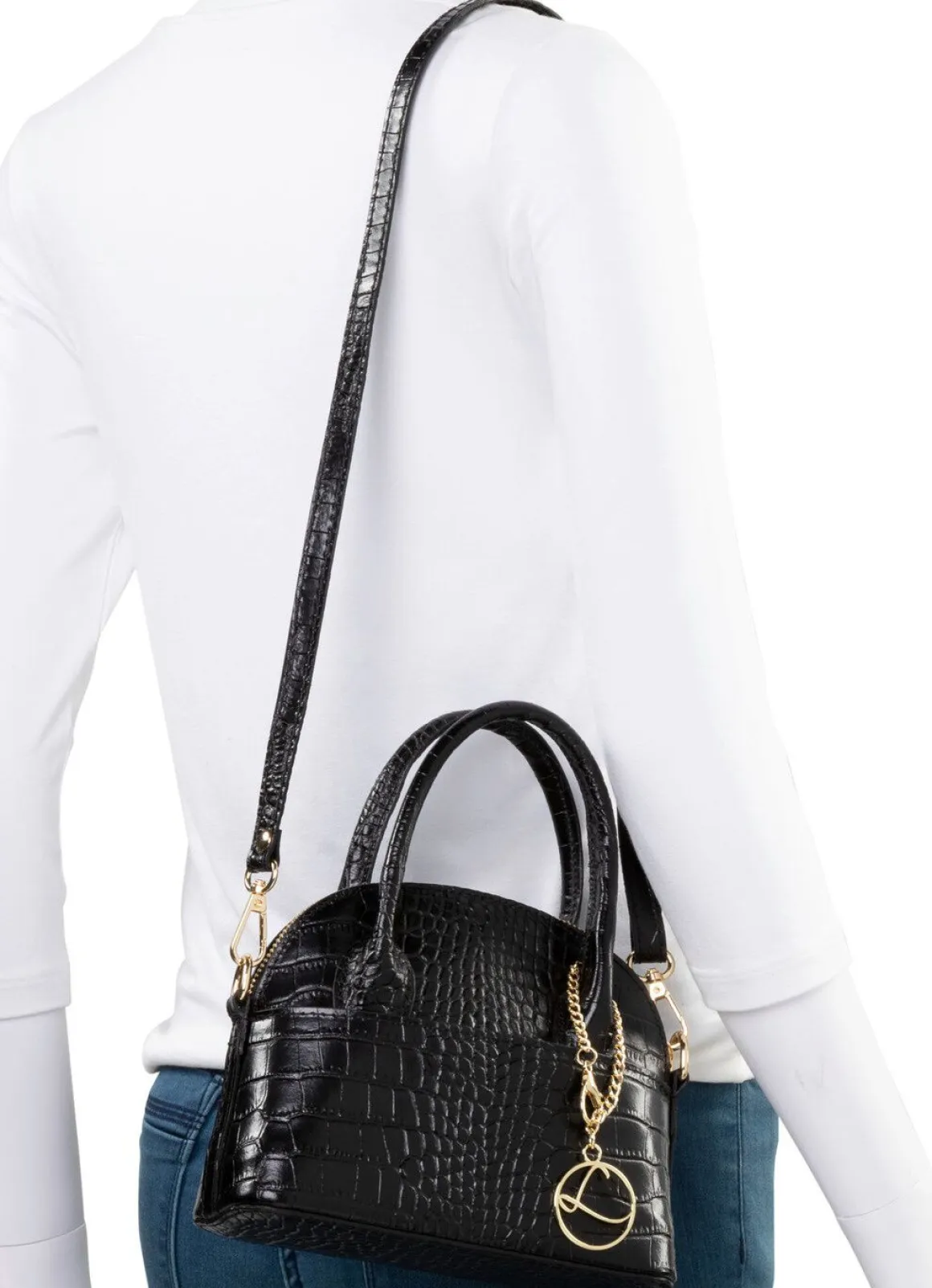 Laurina Mini-Tasche mit Reptilprägung