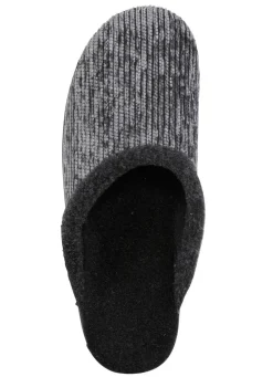Laurina Pantoffel aus changierendem Cord-Material mit Filzbesatz