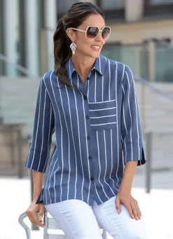 Longbluse mit Streifen
