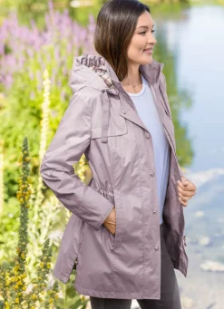 Longjacke mit abnehmbarer Kapuze