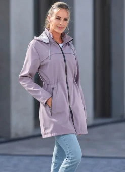Longjacke mit abnehmbarer Kapuze