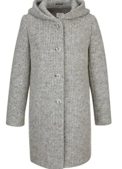 Longjacke mit fester Kapuze