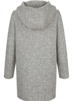 Longjacke mit fester Kapuze