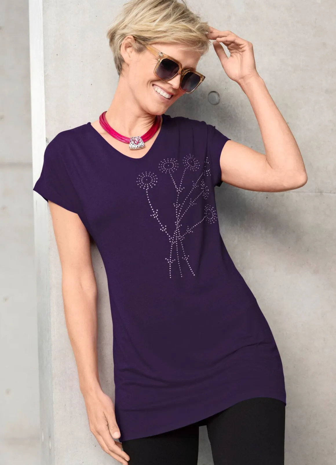 Longshirt mit Strasszier