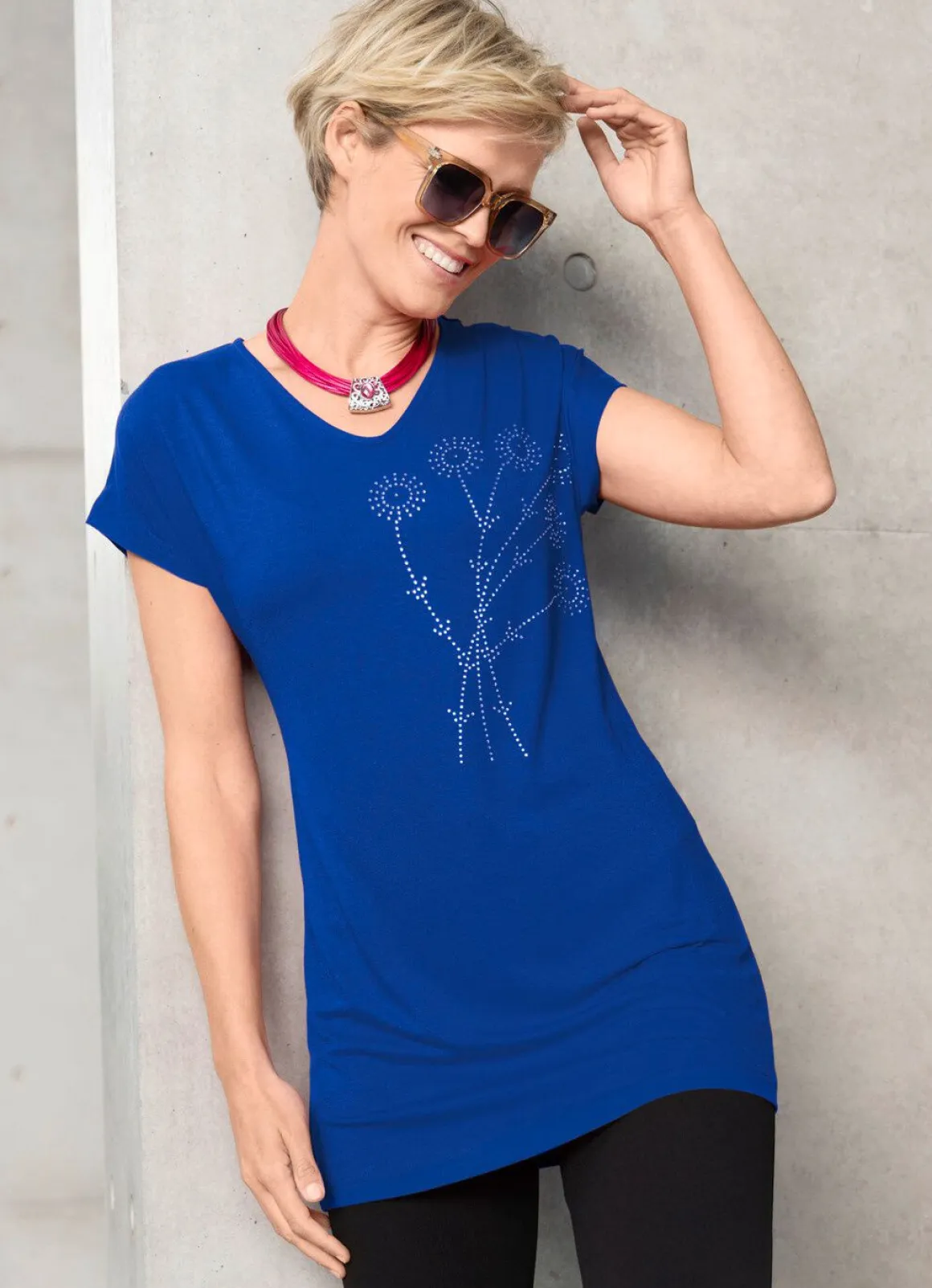 Longshirt mit Strasszier